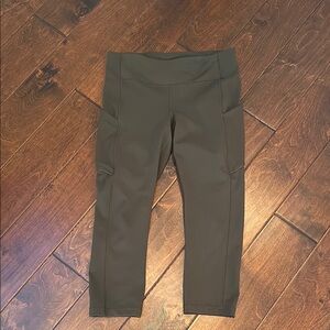 Lululemon Olive Green High-Waisted Leggings - Size 8 Base Pace